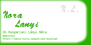 nora lanyi business card